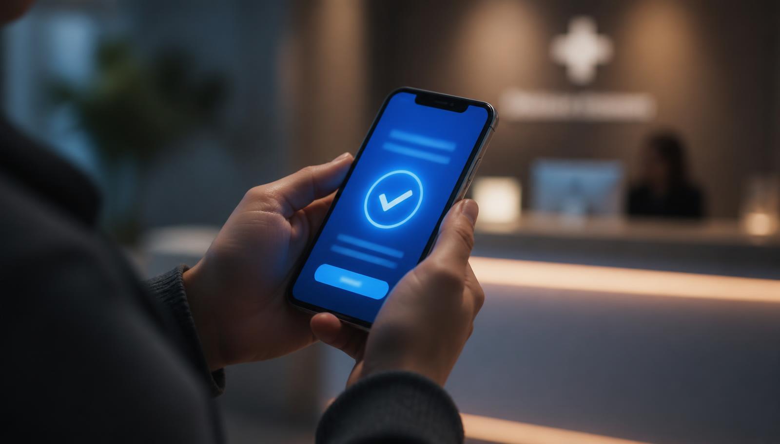 A phone completing an appointment booking for a local service provider