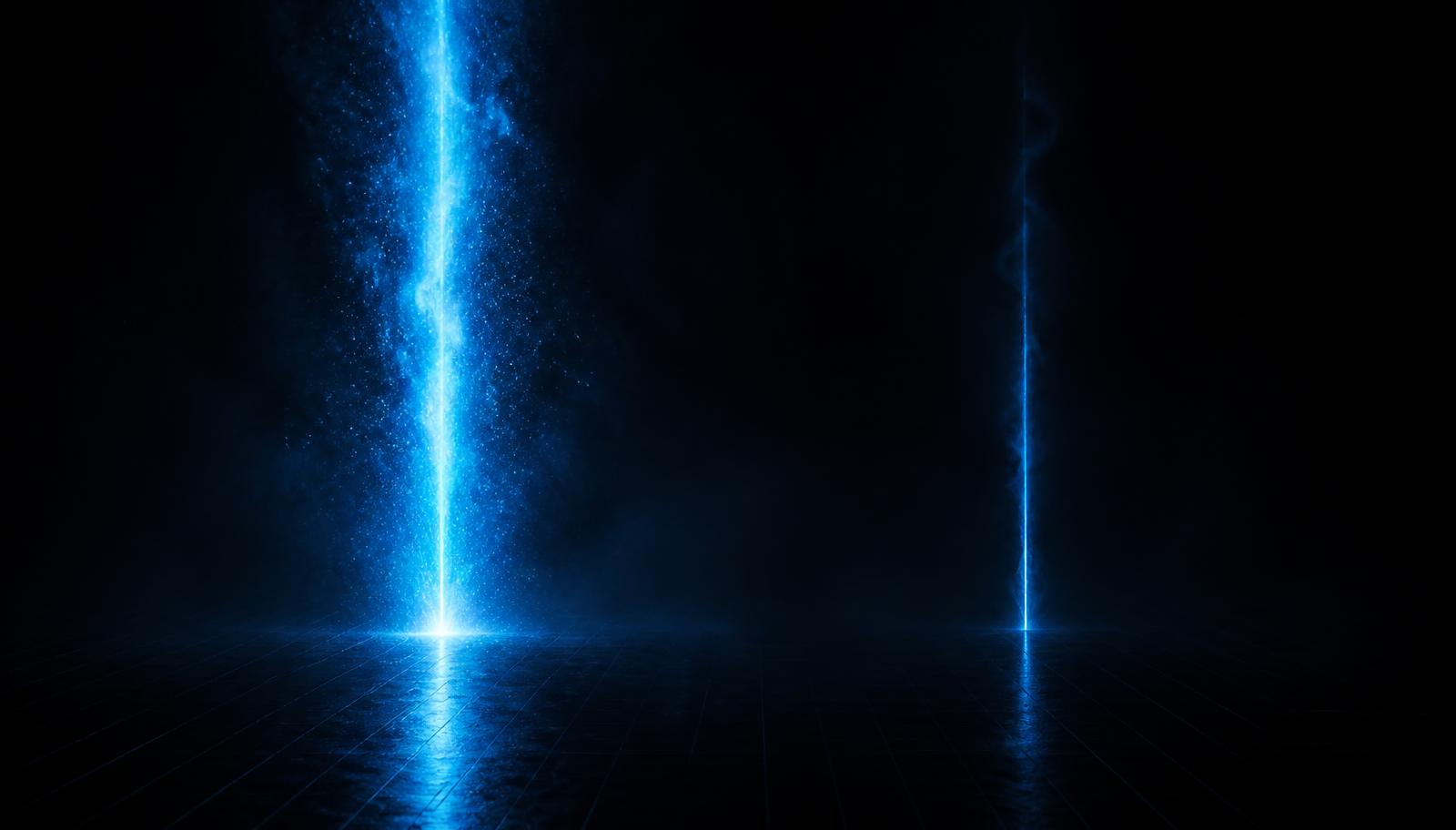 Abstract visual of two separate light paths, representing paid placement and organic citation as different systems